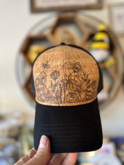 Hand burned cork hats by Piper