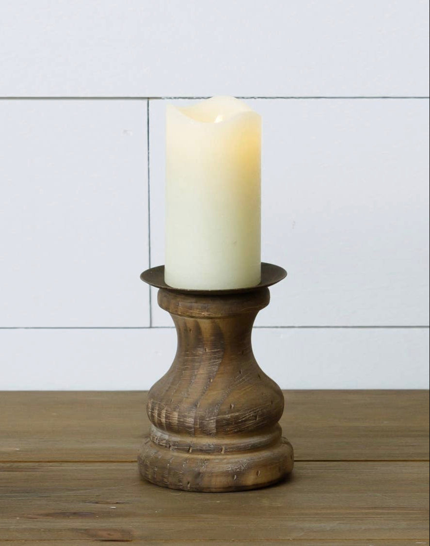 Vintage wooden candle holder | The Snohomish Bee Company